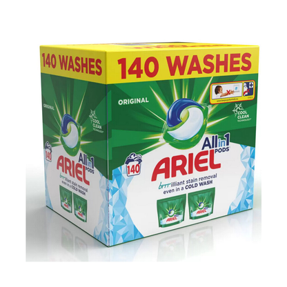 【2026 sale !!! over 10000 sold !!!!】Ariel Platinum Washing Pods 140 Washes 2320G +Extra Stain Removal On top